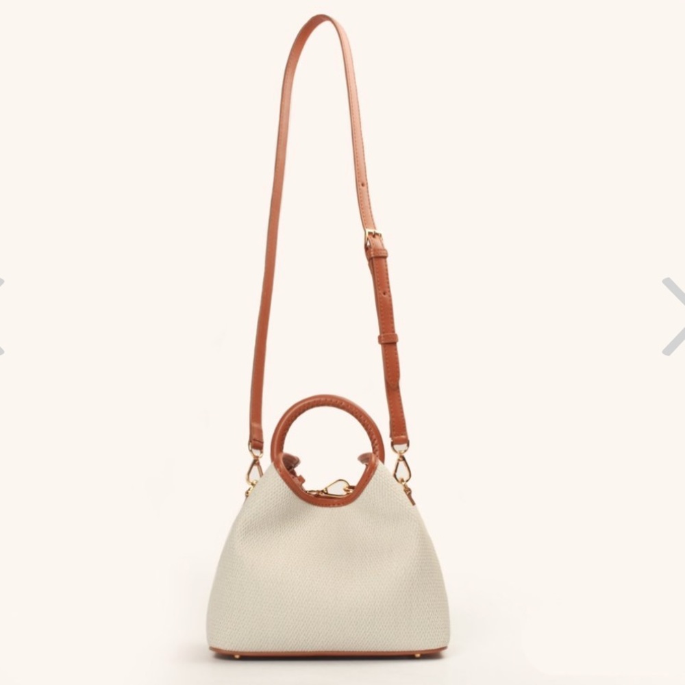 Elleme Paris Baozi Raffia White / Caramel Bag